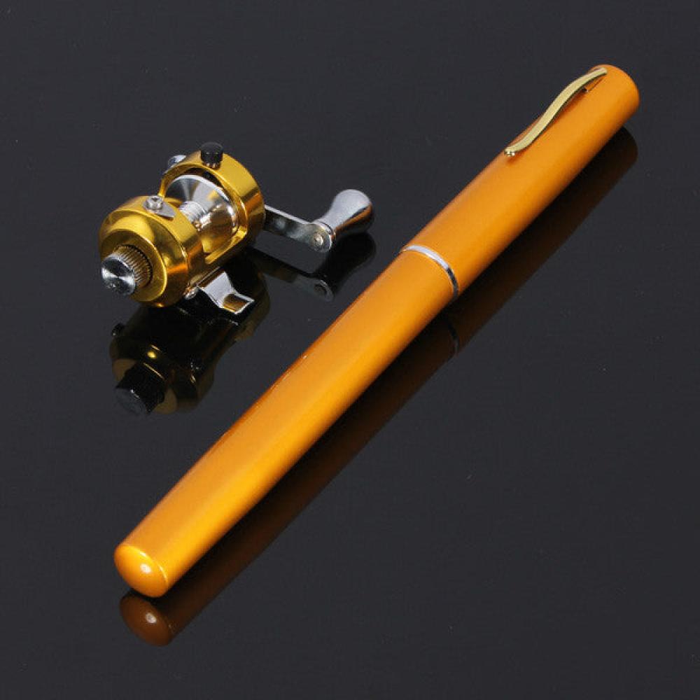 Portable Pocket Pen Shape Aluminum Alloy Fishing Rod Pole Reel Combos