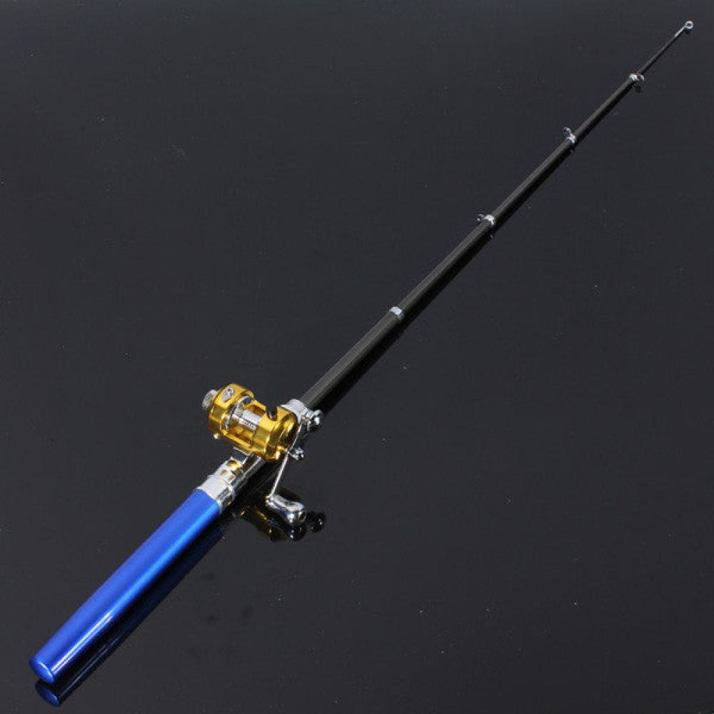 Portable Pocket Pen Shape Aluminum Alloy Fishing Rod Pole Reel Combos