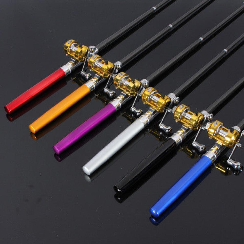 Portable Pocket Pen Shape Aluminum Alloy Fishing Rod Pole Reel Combos