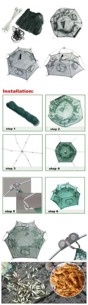New Minnow Folded Fishing Trap Bait Cast Mesh Folding Fish Crab Net