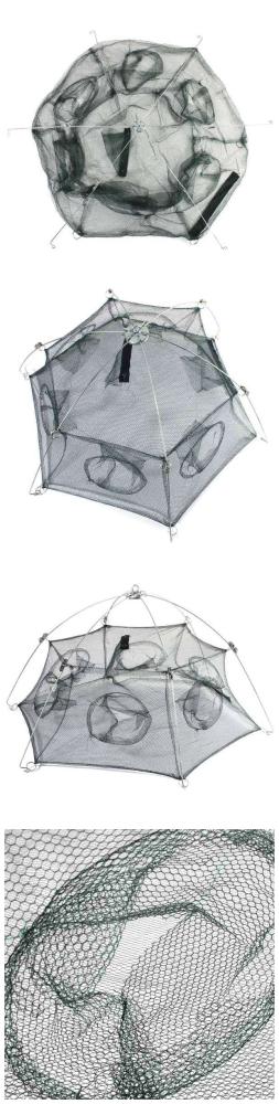 New Minnow Folded Fishing Trap Bait Cast Mesh Folding Fish Crab Net