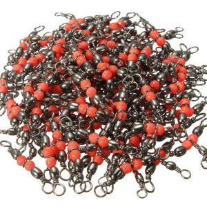 100 Pcs CrossLine (3 Way) Red Fishing BARREL Swivel Bearing Connector