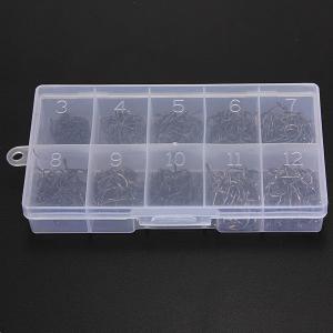 500pcs 10 Sizes Fresh Water Sea Fly Fishing Tackle Hooks With Box