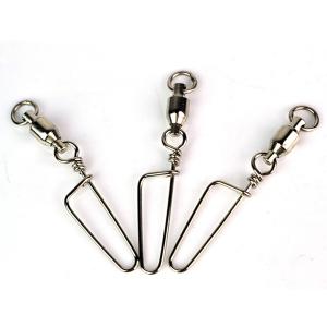 20pcs Fishing Ball Bearing Swivel Coastlock Snap Connector Saltwater 4# 6#
