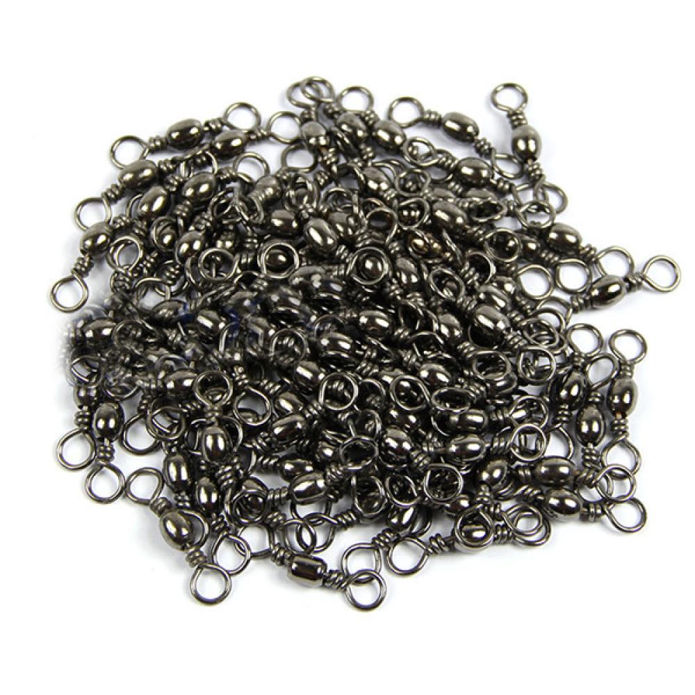 100pcs Brass Barrel Swivel Connector Fishing Swivel Pin Solid Rings