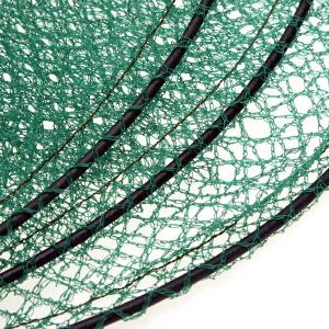 Folding Round Metal Frame Nylon Mesh Crab Fish Fishing Landing Net-Green