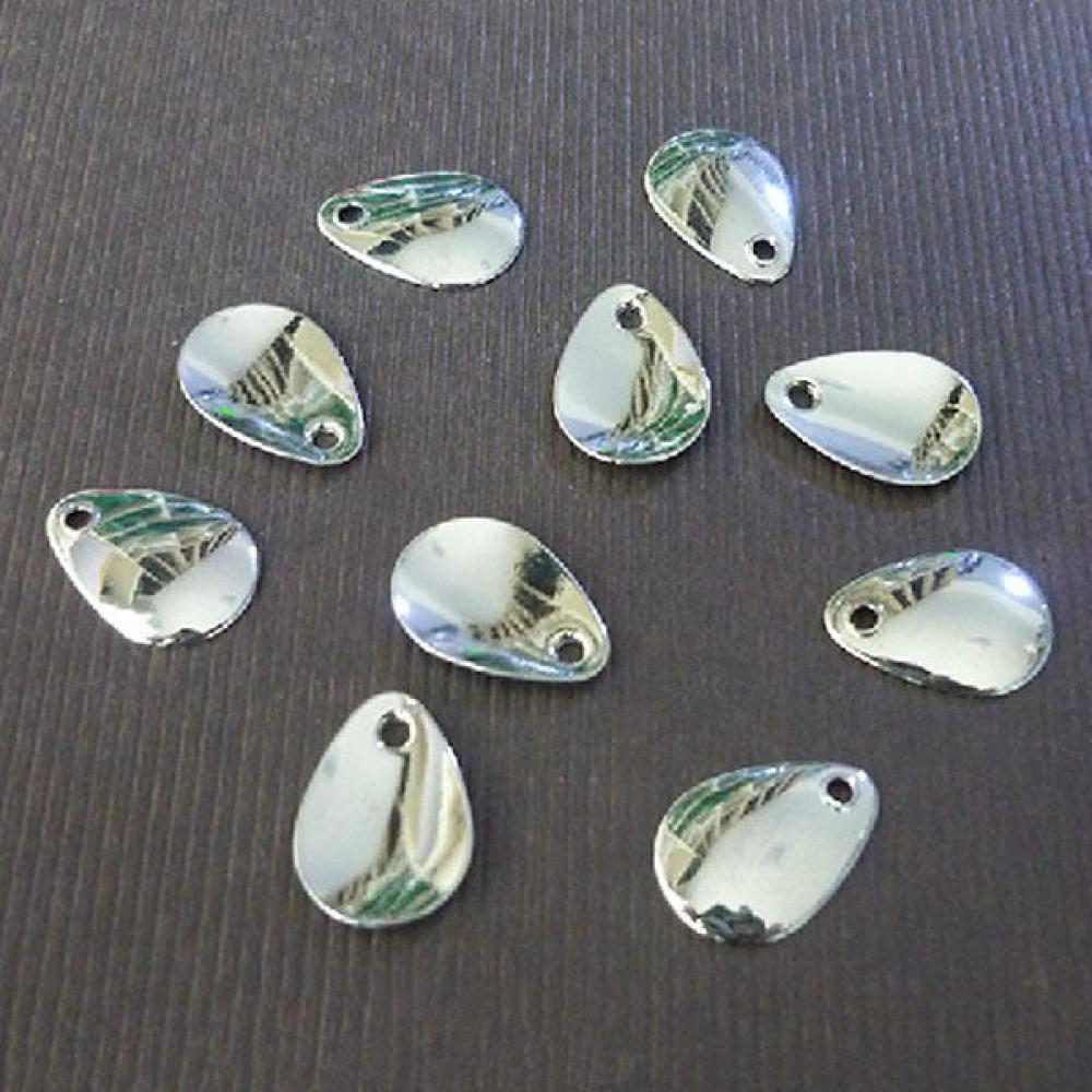 10pcs Fishing Flattie Spinner Blades Smooth Nickel Spoons Rigs