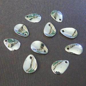 10pcs Fishing Flattie Spinner Blades Smooth Nickel Spoons Rigs