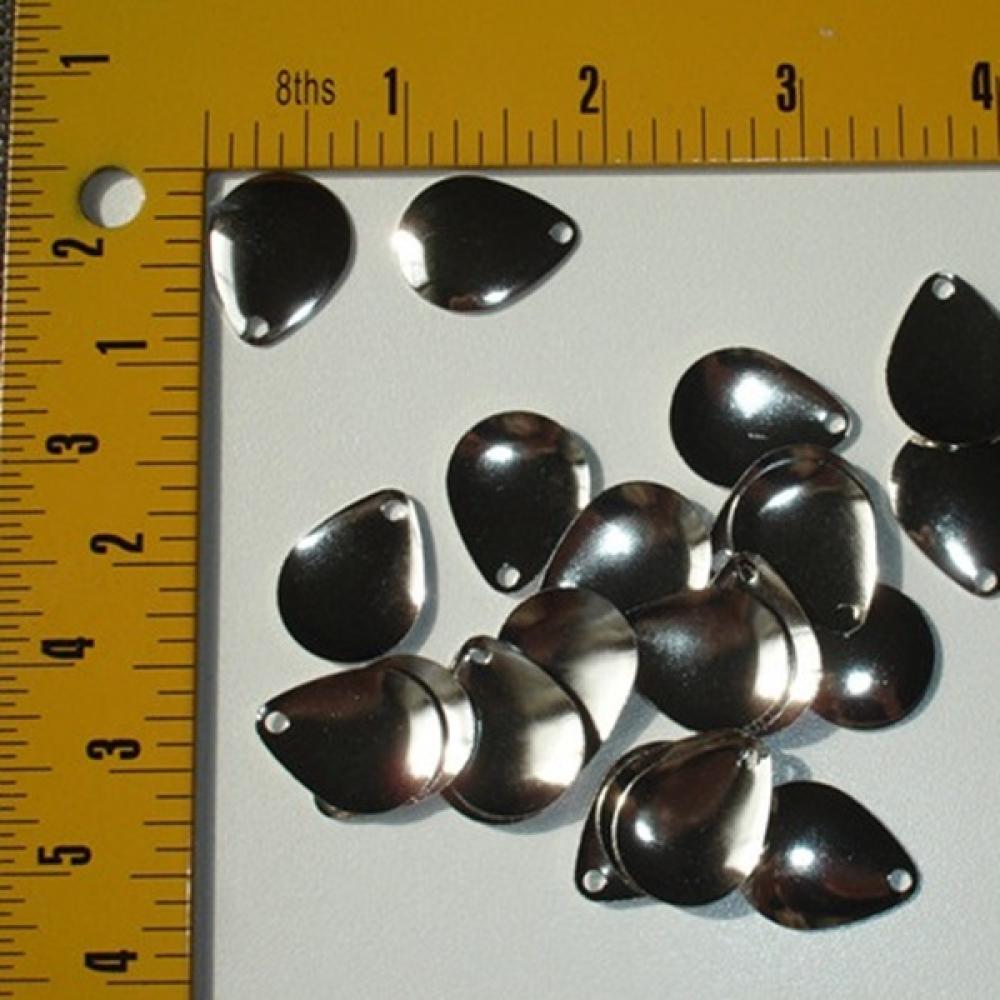 10pcs Fishing Flattie Spinner Blades Smooth Nickel Spoons Rigs