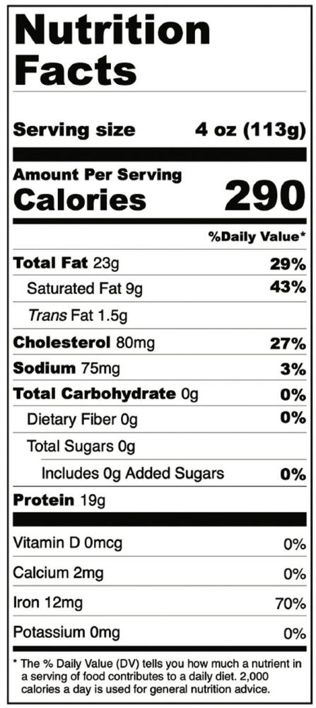 Freeze Dried 1/3-lb Uncooked Hamburger Patties