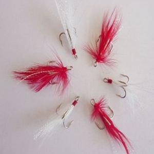 Fishing Treble hooks with Feather Bass hooks #4