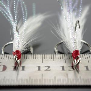 Fishing Treble hooks with Feather Bass hooks #4