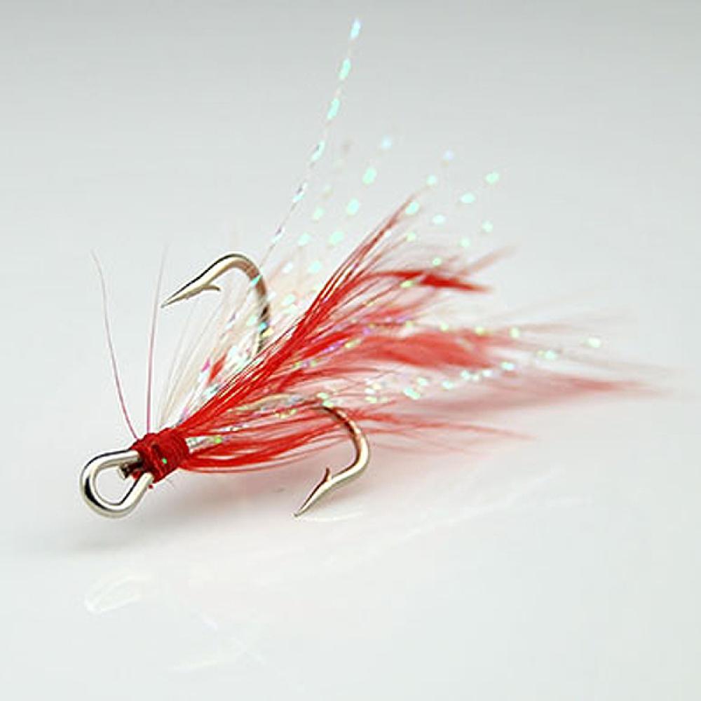 Fishing Treble hooks with Feather Bass hooks #4