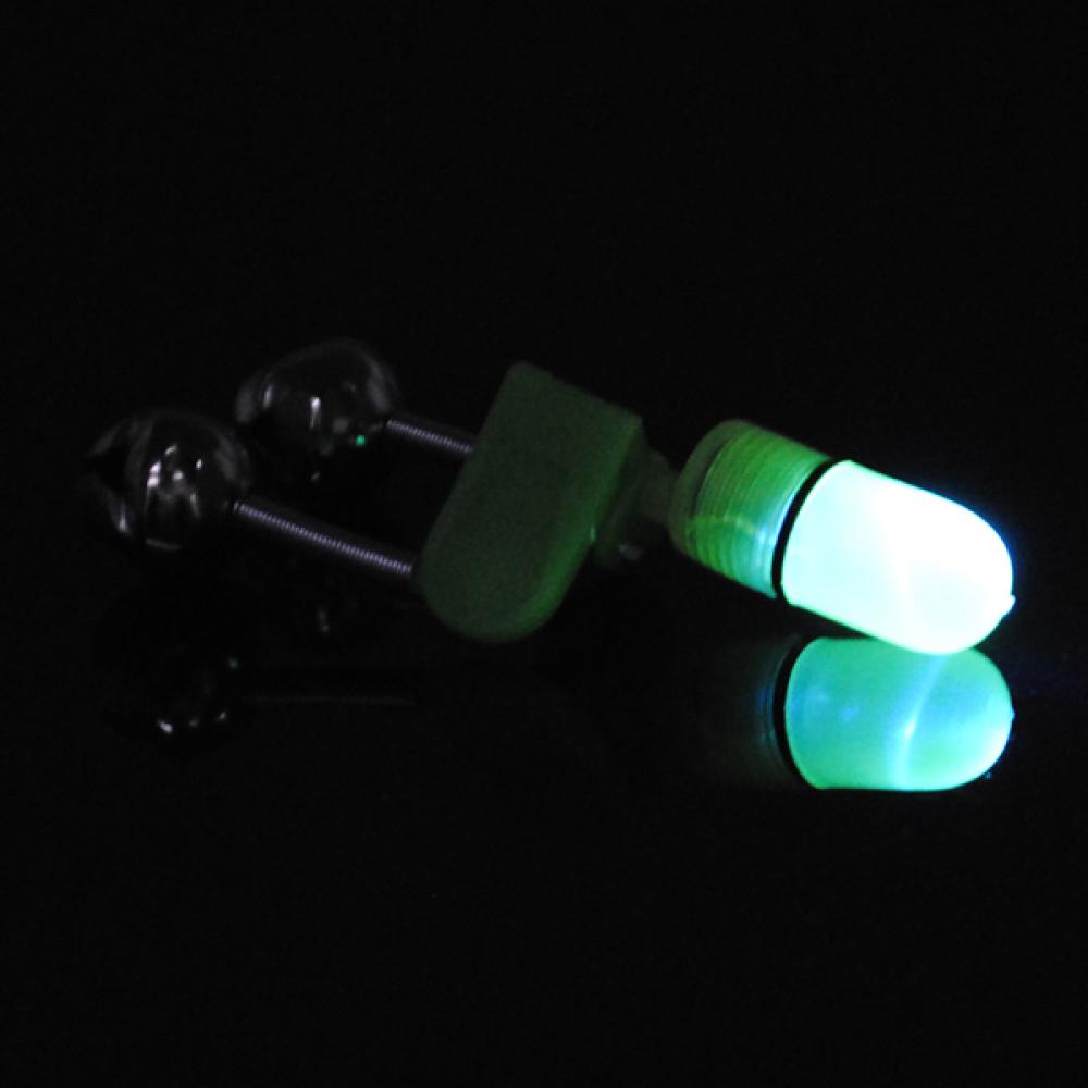 New Brand Fishing Rod Tip LED Light Clip Twin Bells Bite Alarm