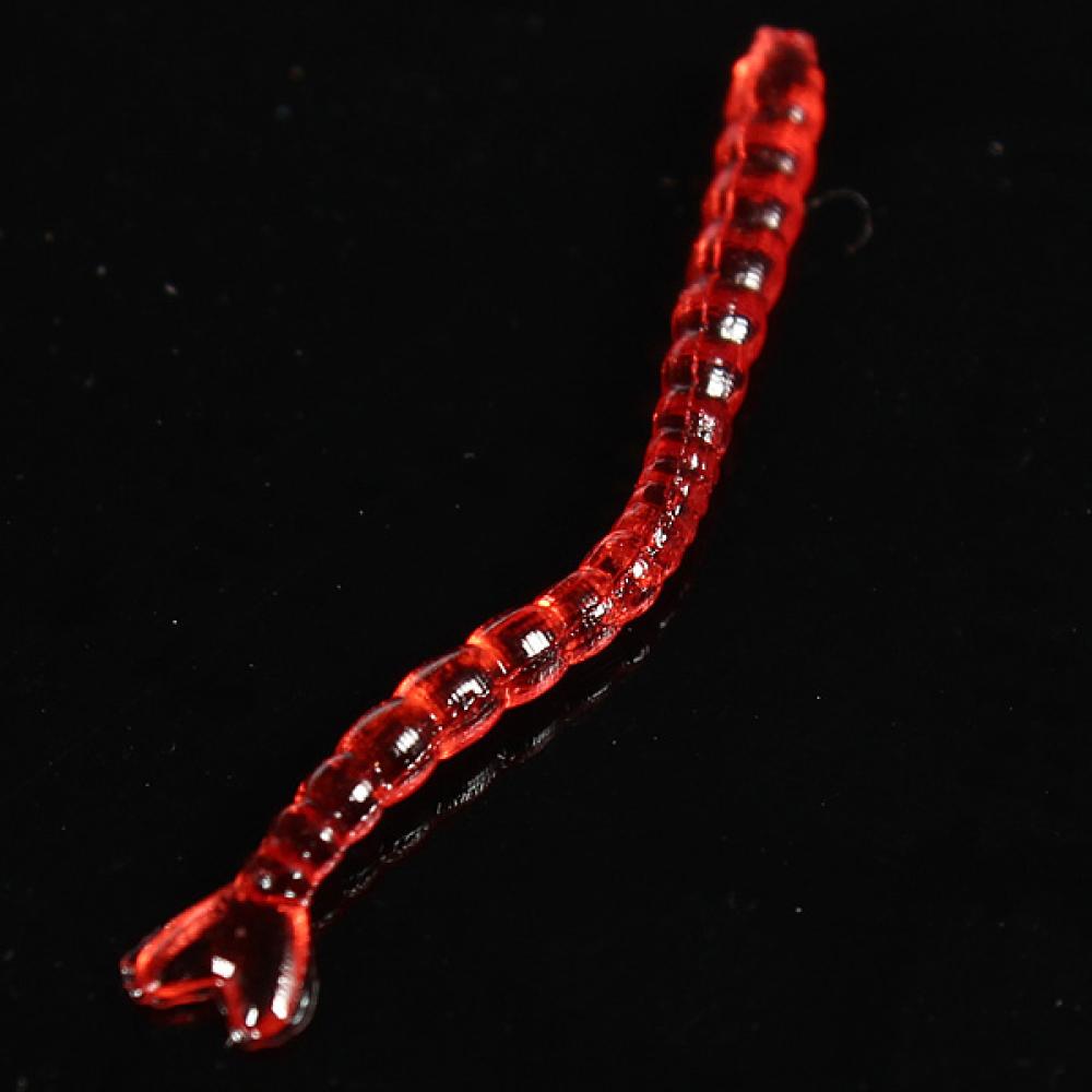 20PCS 2.5cm Silicon Man Made Worm Bait Fishing Lure Bait Grub Red