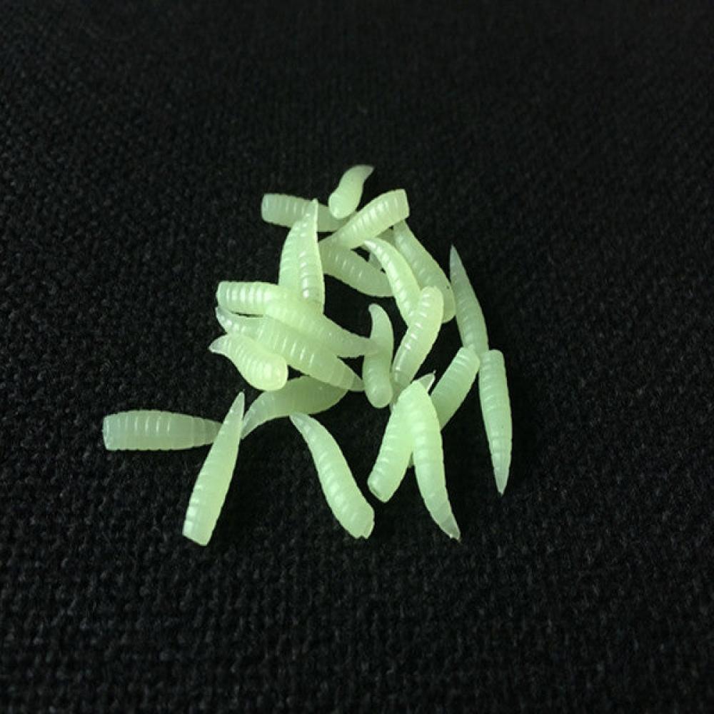 25 Pcs 16MM Soft Silicone Noctilucent Fishing Worms Grub with Taste