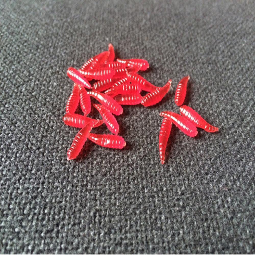 25 Pcs 16MM Soft Silicone Noctilucent Fishing Worms Grub with Taste