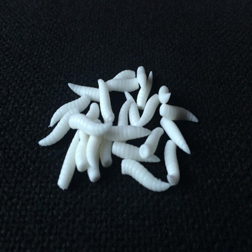 25 Pcs 16MM Soft Silicone Noctilucent Fishing Worms Grub with Taste