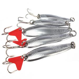 Hard Lure Iron Copper Metal Sequins Bait Lure Bass Spoon Treble Hook