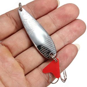 Hard Lure Iron Copper Metal Sequins Bait Lure Bass Spoon Treble Hook