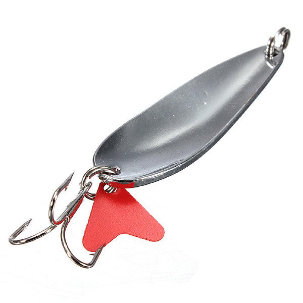 Hard Lure Iron Copper Metal Sequins Bait Lure Bass Spoon Treble Hook