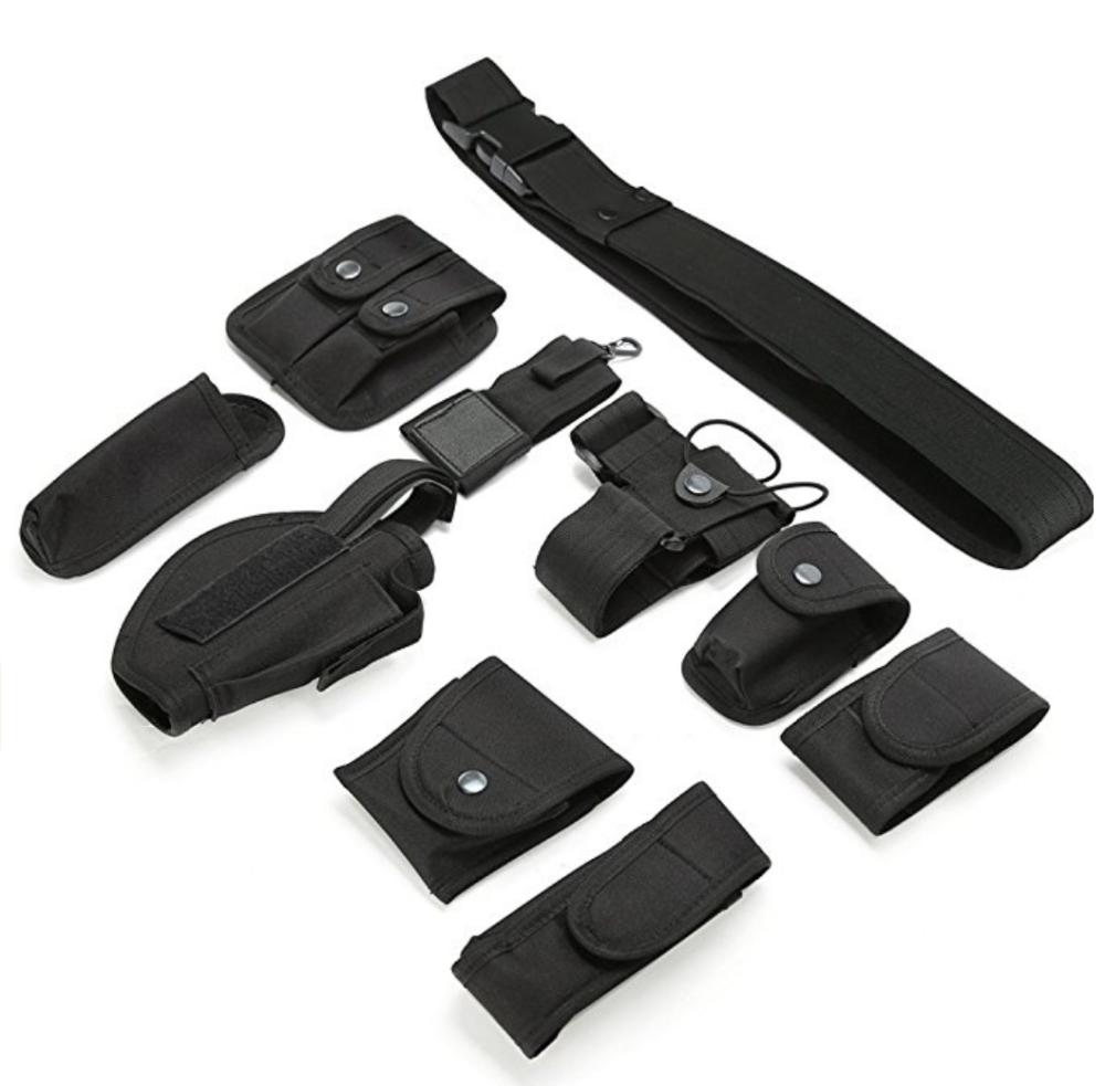 Tactical Belt With 9 Pouches Outdoor Utility Kit