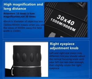 30X40 Portable HD High Magnification Telescope Non-infrared Night Vision Telescope