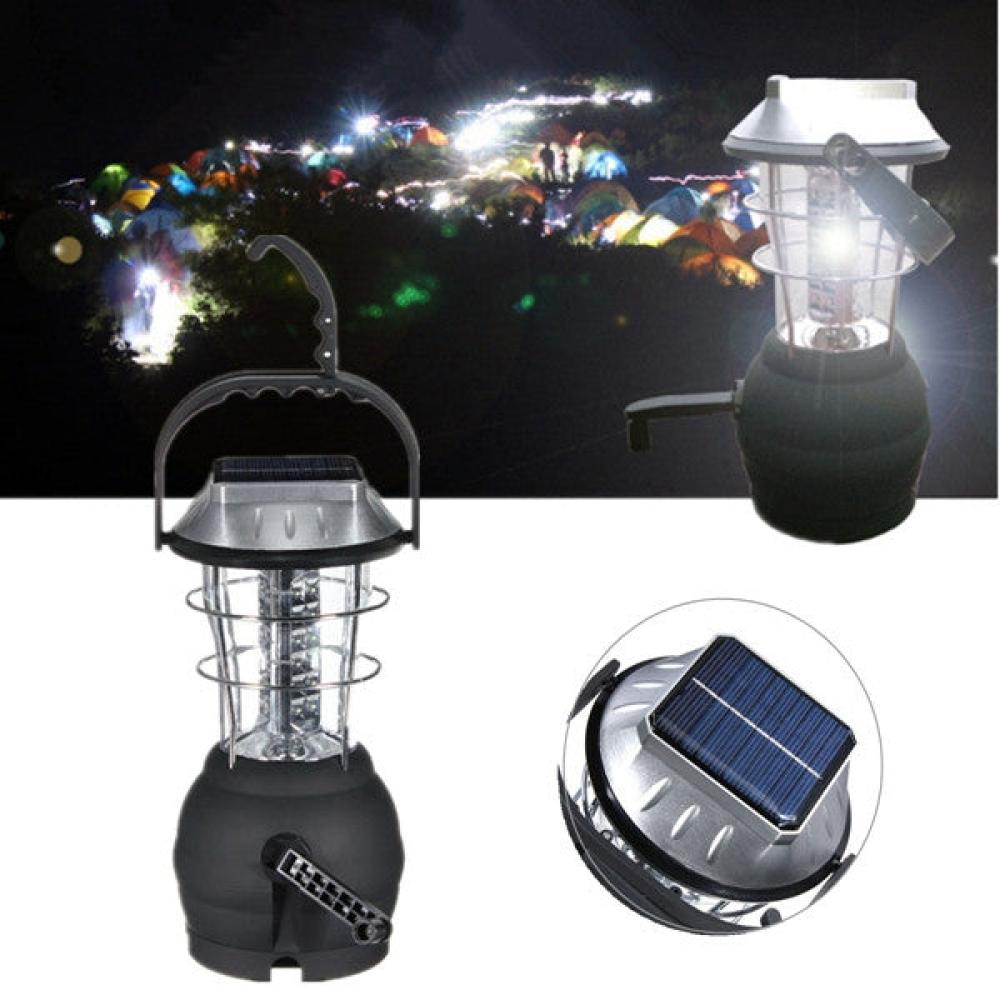 Outdoor Solar 36LEDS Hand Crank Dynamo Camping Lantern Light Lamp
