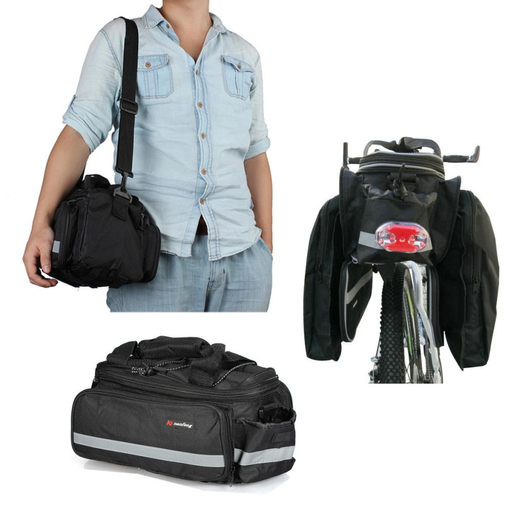 Mountain Bicycle Pannier Saddle Rear Rack Seat Expandable Travel Bag