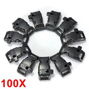 100 Curved Whistle Release Buckles for Paracord Bracelets Webbing Straps