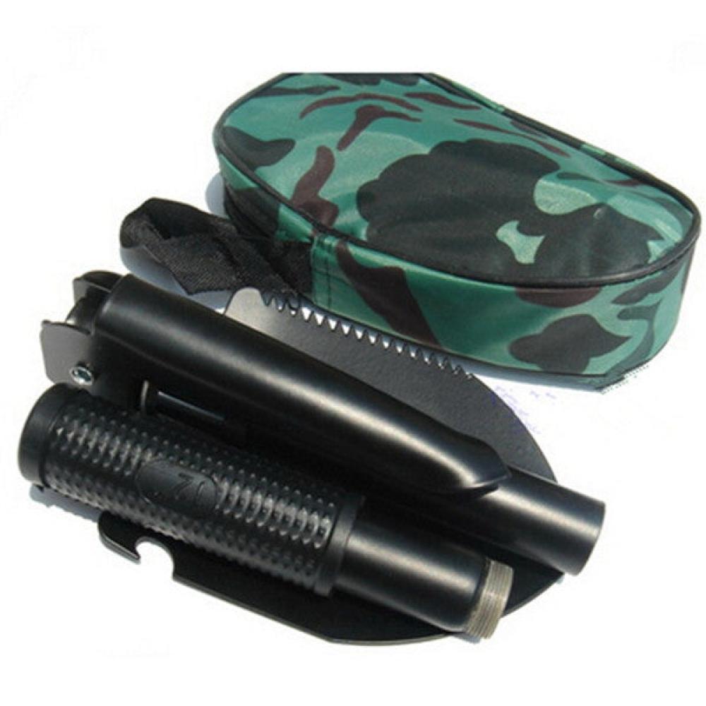 Mini Multi-function Folding Shovel Survival Trowel Dibble Pick Saw Camping Tools