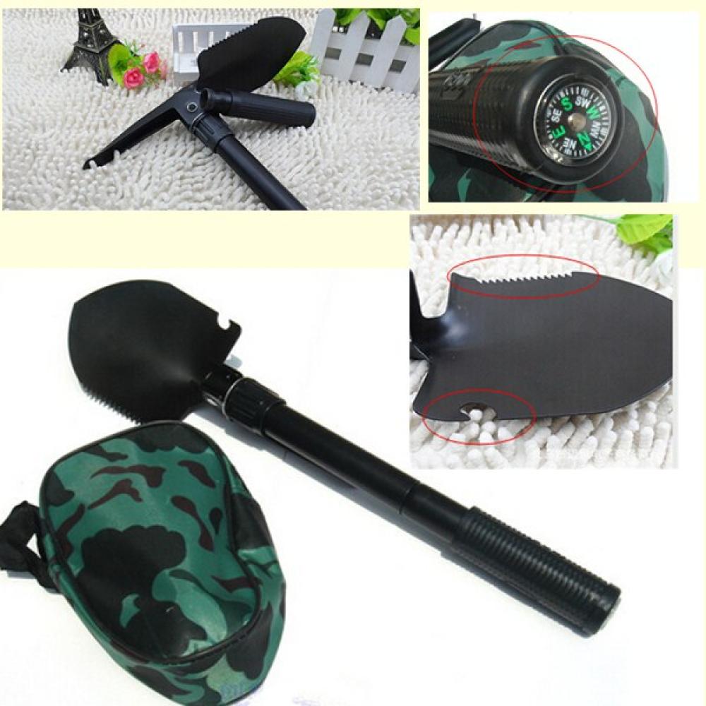 Mini Multi-function Folding Shovel Survival Trowel Dibble Pick Saw Camping Tools