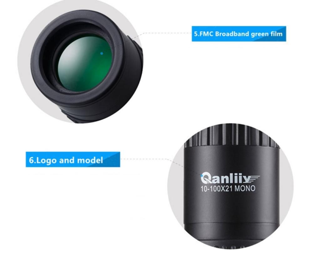 10-100X21 New Model Portable And Mini Monoculars High Magnification Night Vision Telescope