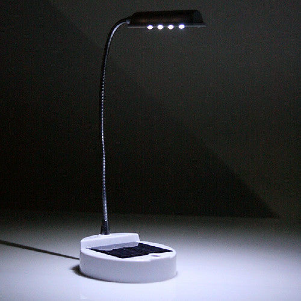 4 LED Solar Power Flexible Desktop Reading Light Lamp
