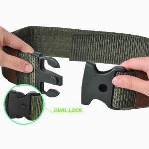 Military Police Adjustable Fastener Dual-Safety Tactical Nylon Belt