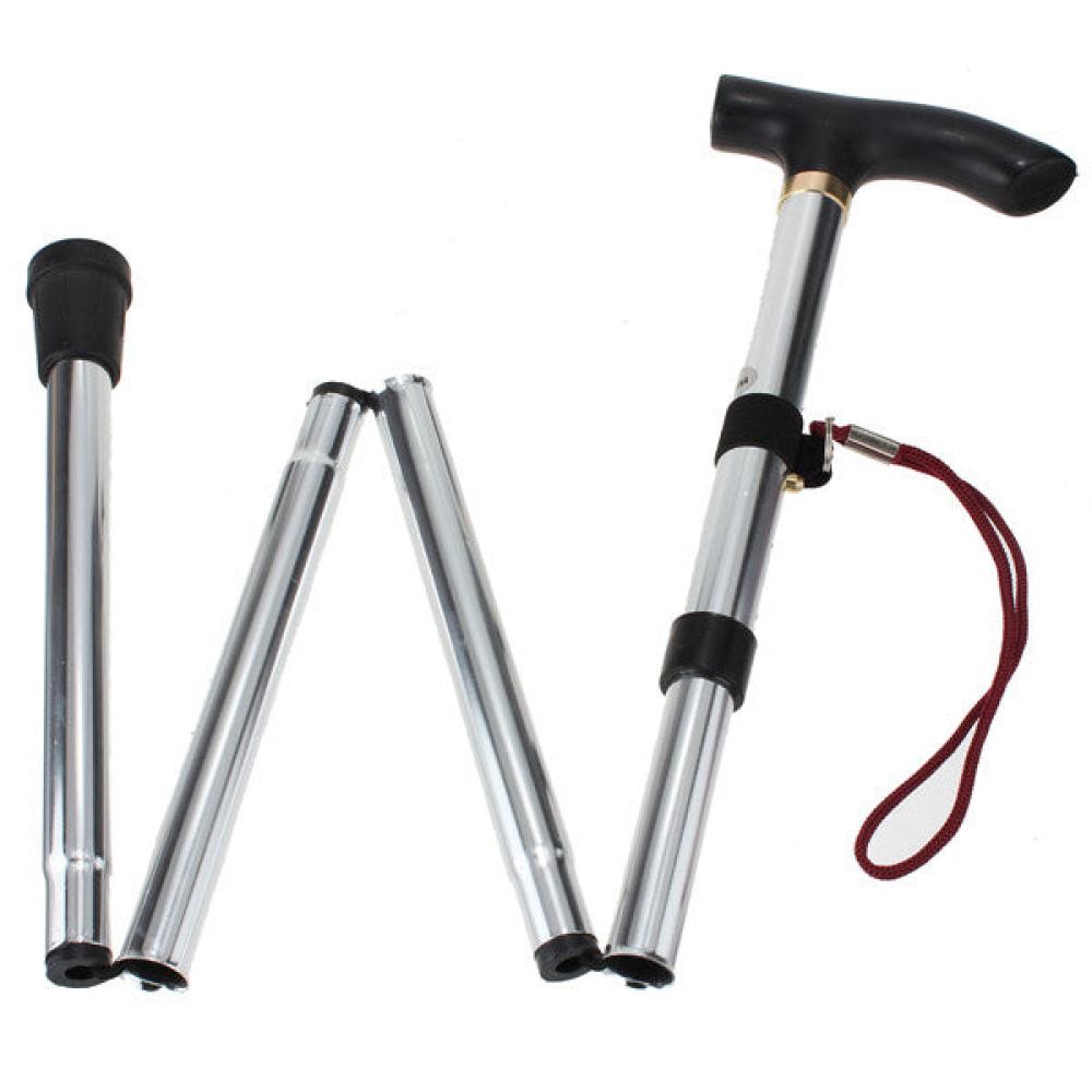 4 Sections Rubber Ferrule Aluminium Walking Stick for Outdoor Sports