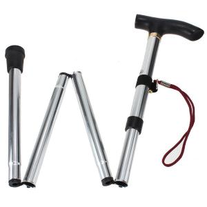 4 Sections Rubber Ferrule Aluminium Walking Stick for Outdoor Sports