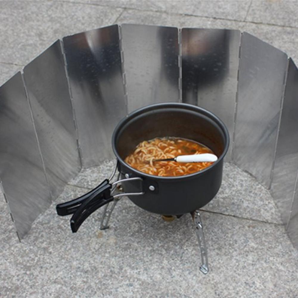 Camping Foldable Aluminum Plates BBQ Stove Wind Shield