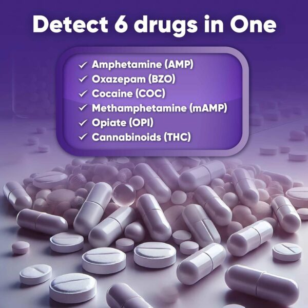 Prime Screen [5 Pack] 6 Panel Urine Drug Test Kit (THC-Marijuana, BZO-Benzos, MET-Meth, OPI, AMP, COC), WDOA-264 - Image 3