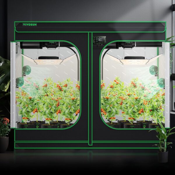 VIVOSUN S848 4x8 Grow Tent, 96"x48"x80" High Reflective Mylar with Observation Window and Floor Tray for Hydroponics Indoor Plant for VS4000/VSF4300 - Image 8