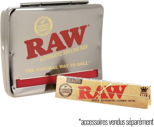 RAW Natural Unrefined Rolling Papers - Automatic Rolling Box - 110mm King Size - Image 3