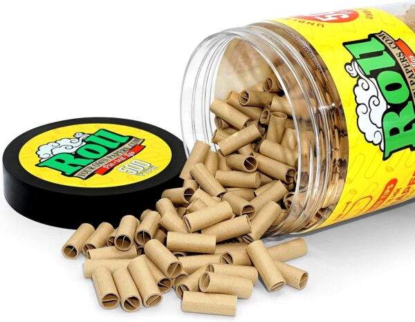 Natural Unbleached Pre-Rolled Filter Tips, Ø7mm - Bottle of 500 Tips - Image 2
