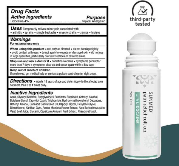 Lidocaine 4% Roll-On Pain Relief – Targeted Topical Hemp Oil Extract for Muscle, Joint & Discomfort Relief – Portable Recovery Solution for Athletes – Quick Numbing Action, 3oz - Image 7