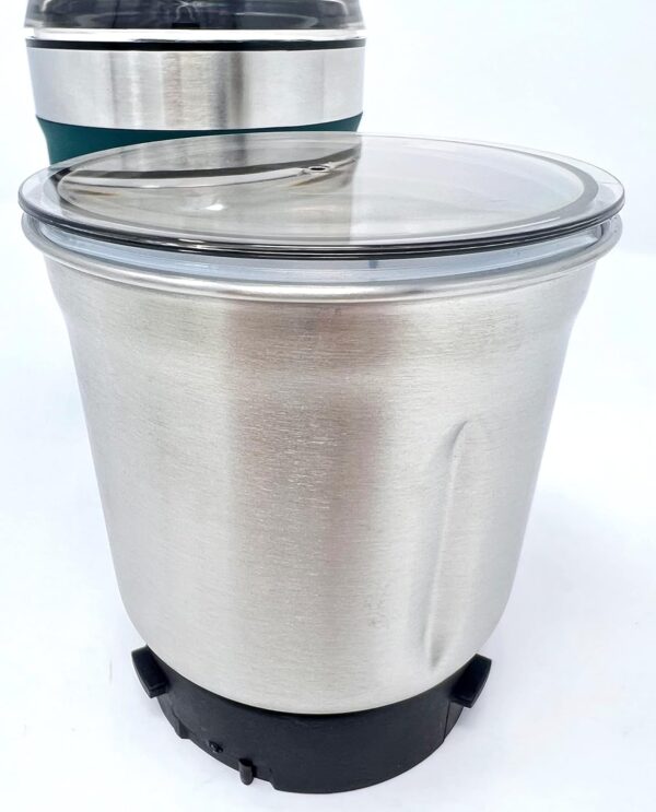 ERGO Herb Grinder - Electric. Large Capacity with Removable (washable) Stainless Cup and Airtight Lid. For Herbs and Spices. Pollen Brush included - Image 5