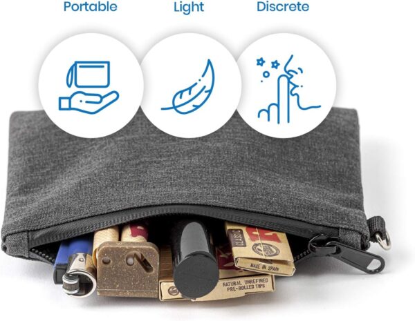 Epulse Small Smell Proof Bag, Smell Proof Pouch Container, Scent Proof Bag Storage, No Smell Odor Proof Bags Carbon Lined - Image 5