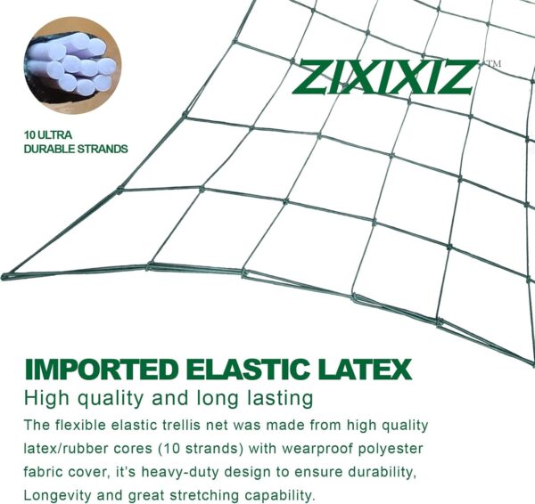 Trellis Netting for 4x4 ft Grow Tents, Dual-layer Flexible Net 3x3 ft with Stainless Steel Hooks&Plant Labels&Garden Plant Twist Tie &Hook and Loop Tape (49&100 Meshes) - Image 6