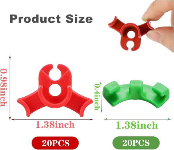 40pcs Plant Bender, Plant Training Clips, Lst Clips for Low Stress Training Plant Stem Support, Trellis Clamps for Climbing Plants Garden Plant Grow Tools(Red and Green) - Image 2