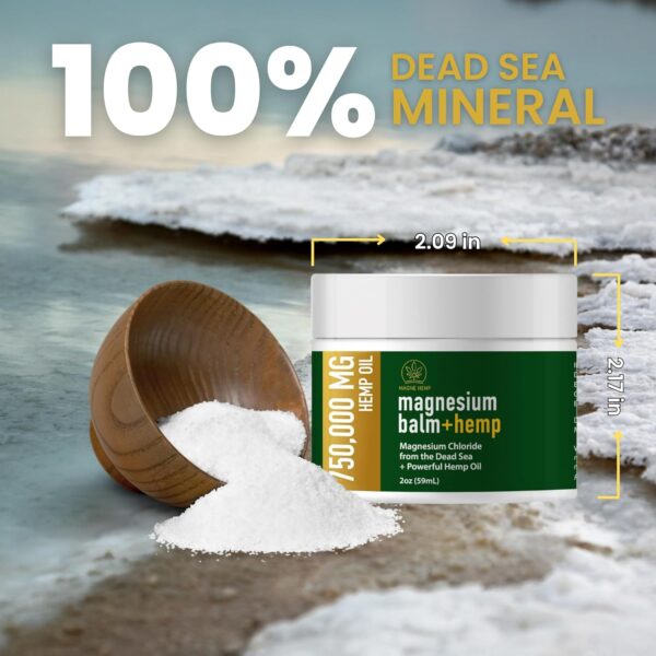 Magnesium Cream for Pain + Hemp - 750,000mg Hemp Oil - Soothing Hemp Cream Provides Fast Acting Joint and Muscle Relief - All Natural Daily Support for Comfort and Wellness - Made in USA - Image 3