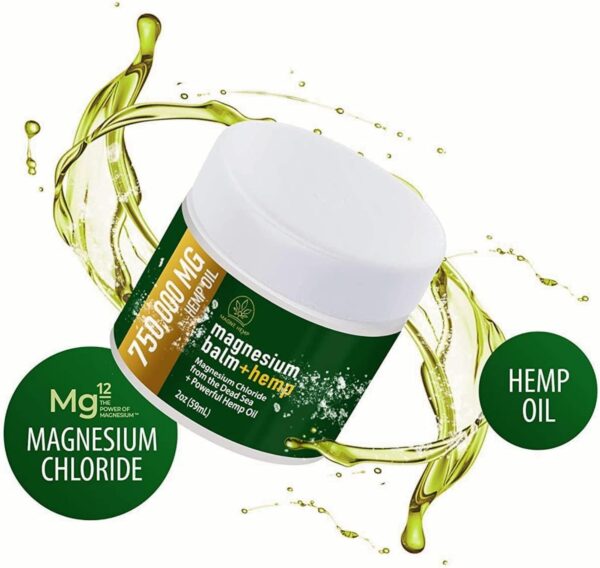 Magnesium Cream for Pain + Hemp - 750,000mg Hemp Oil - Soothing Hemp Cream Provides Fast Acting Joint and Muscle Relief - All Natural Daily Support for Comfort and Wellness - Made in USA - Image 6