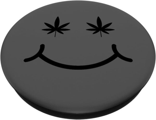 Leaf Eyes Smile 420 High Smoking Weed Cannabis Marijuana PopSockets PopGrip: Swappable Grip for Phones & Tablets PopSockets Adhesive PopGrip - Image 2